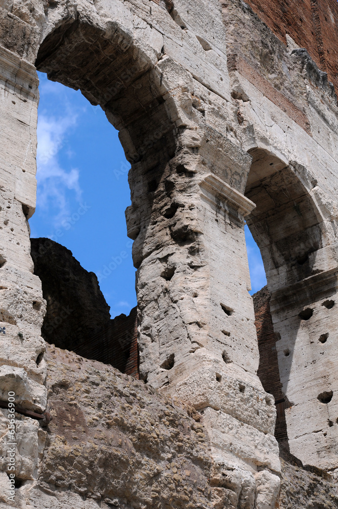 Detail of Ancient Colosseum in Rome
