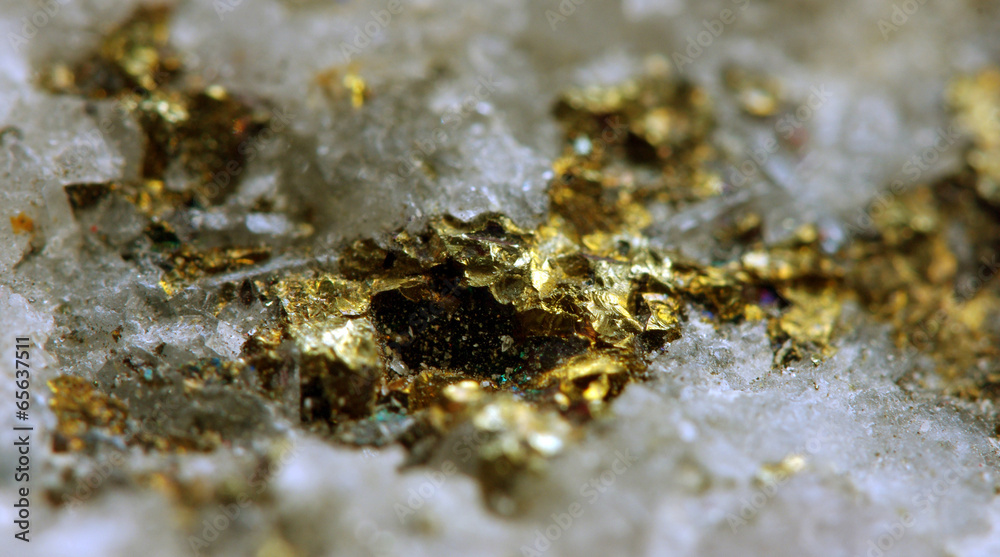 Abstract fantastic background from a gold metal in crystal Abstract fantastic background from a gold metal in crystal