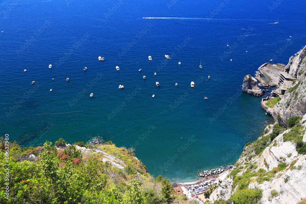 View of the Amalfi Coast of Tyrrhenian Sea (Campania, Italy)