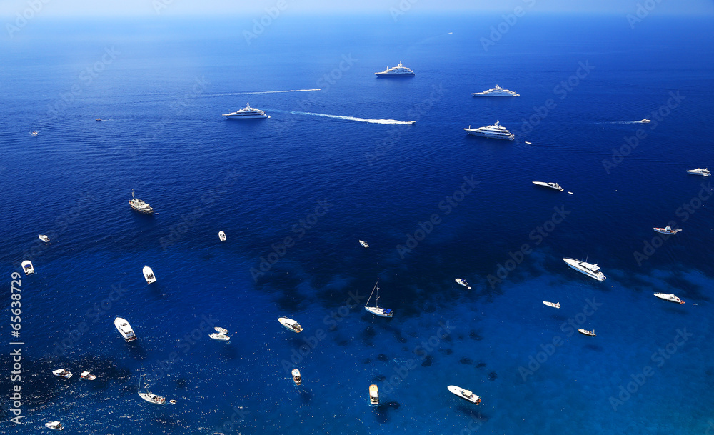 Yachting on the Mediteranean Sea, Capri Island, Europe Yachting on the Mediteranean Sea, Capri Island, Europe