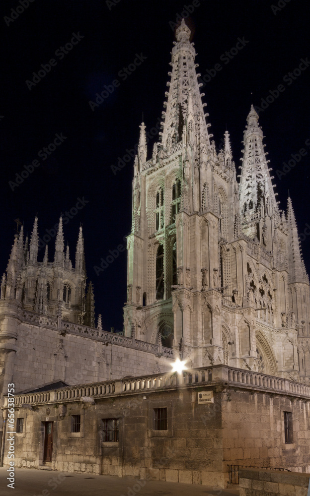 Burgos cathedral illuminated. Castilla,Spain. Burgos cathedral illuminated. Castilla,Spain.