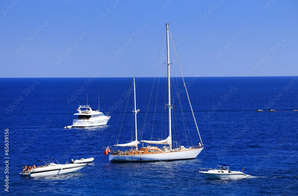 Yachting on the Mediteranean Sea, Capri Island, Europe