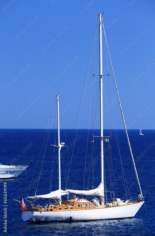 Yachting on the Mediteranean Sea, Capri Island, Europe Yachting on the Mediteranean Sea, Capri Island, Europe