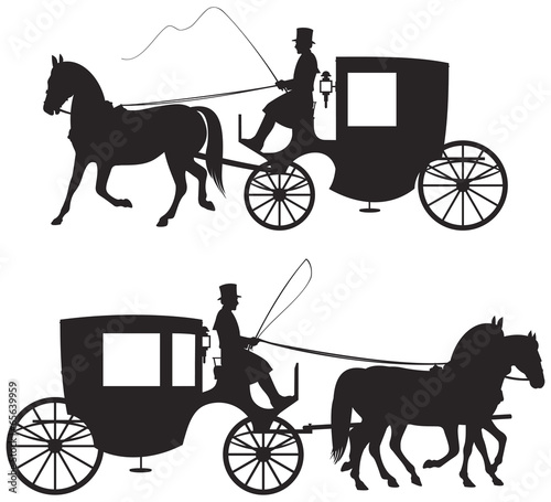 Canvas Print Carriage Silhouettes