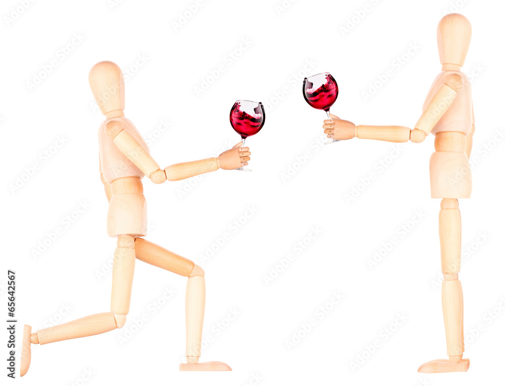 wooden Dummy with wine