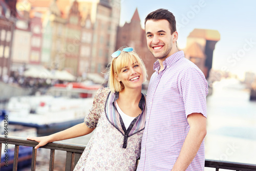 Lovely couple sightseeing the city