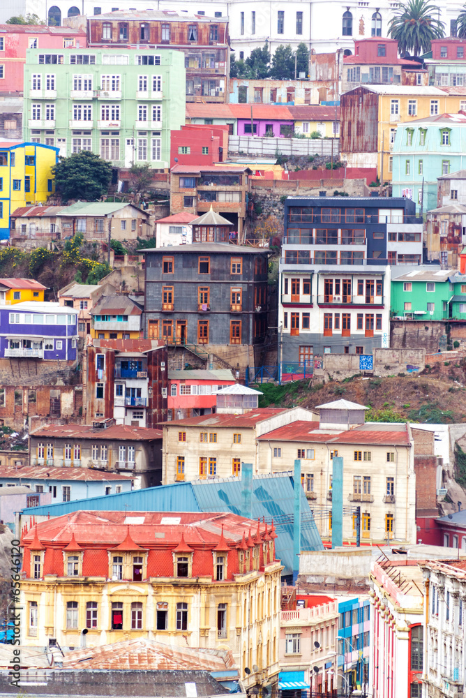 Colorful Buildings on a Hill