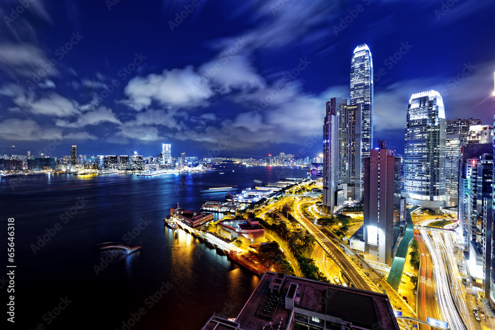 Fototapeta premium Hong Kong Skylines night