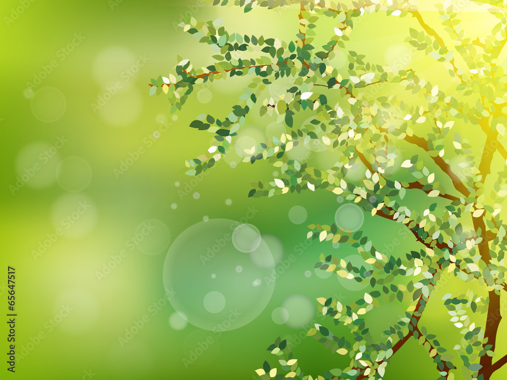 Nature background with green fresh leaves. EPS 10