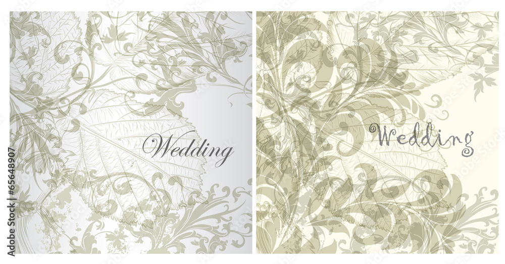 Set of wedding invitation cards for design Set of wedding invitation cards for design