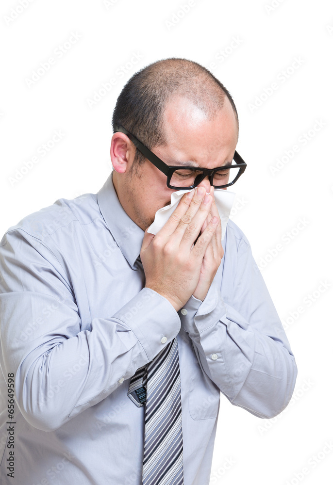 Businessman sneeze Businessman sneeze