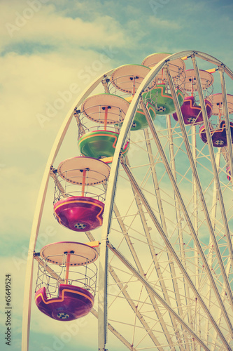 Vintage retro carousel, detail, colors