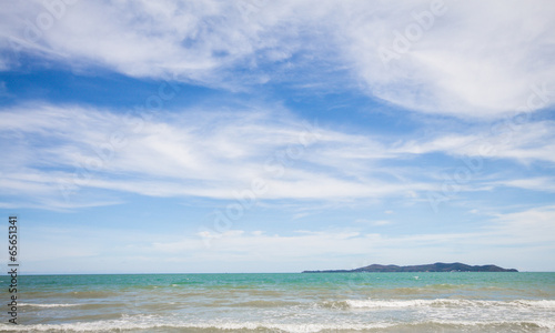 Sea beach and  blue sky in holiday