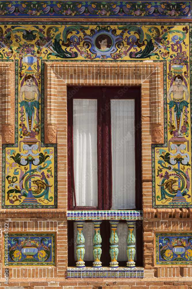 Fragment of the old building in Ayamonte, Spain.