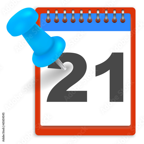 Calendar and pushpin