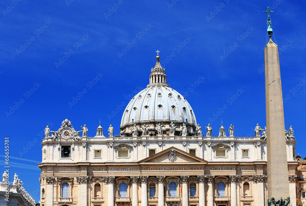 Architectural detail of San Pietro Square, Vatican, Rome, Italy