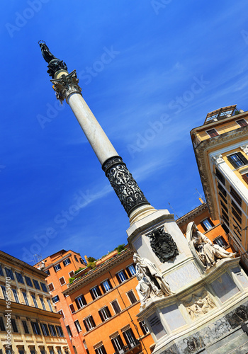 Immaculate column in Mignanelli Square, Rome, Italy, Europe photo