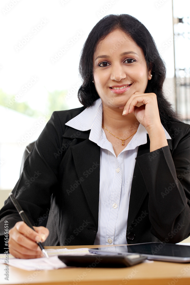 Business woman working with tablet computer Business woman working with tablet computer