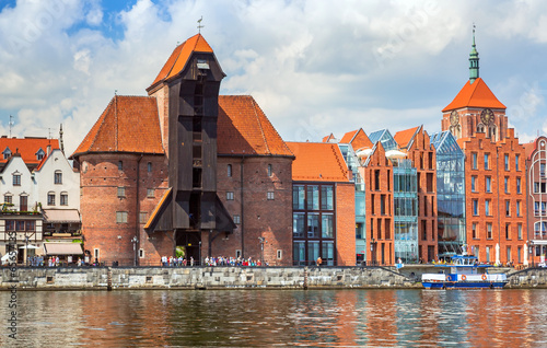 The medieval port crane over Motlawa river in Gdansk, Poland