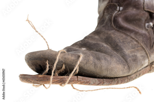 old and broken shoe photo