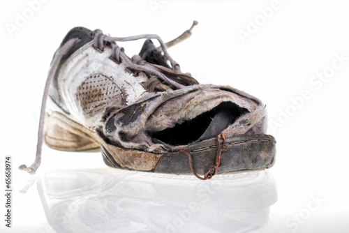 old and broken shoe