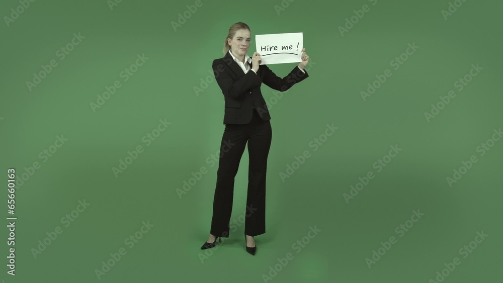 attractive caucasian business girl isolated on green looking for attractive caucasian business girl isolated on green looking for