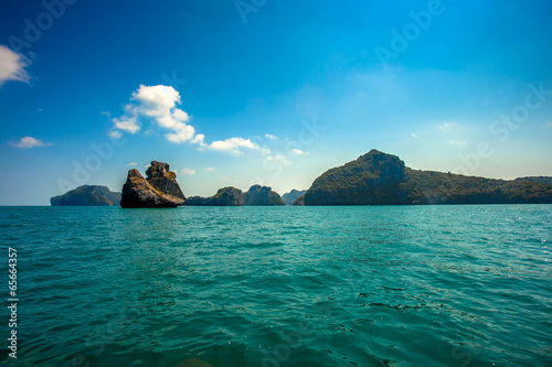 Beaty limestone rock in the ocean photo