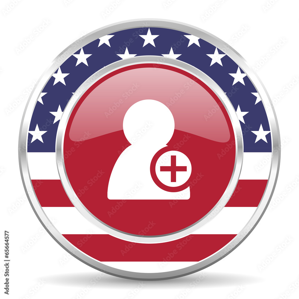 add contact american icon, usa flag add contact american icon, usa flag