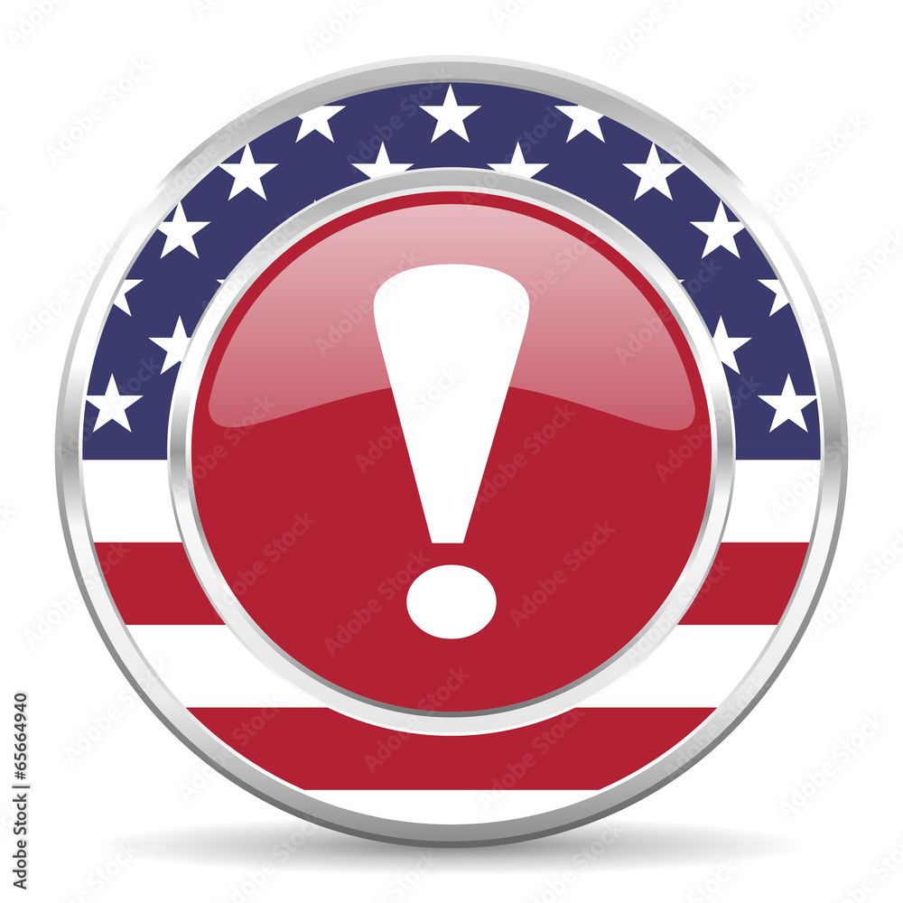 exclamation sign american icon, usa flag exclamation sign american icon, usa flag
