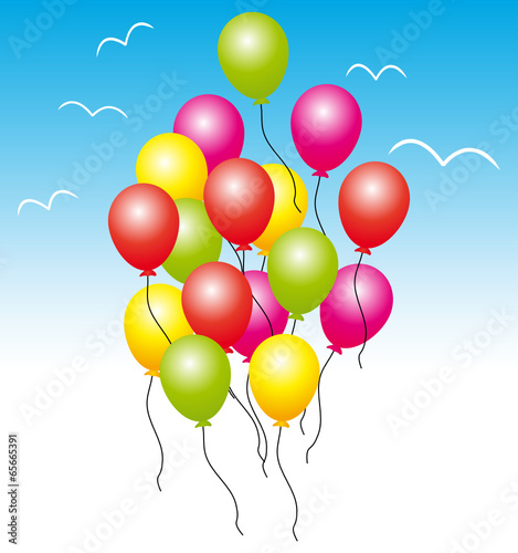 Colorful balloons. Birthday party.