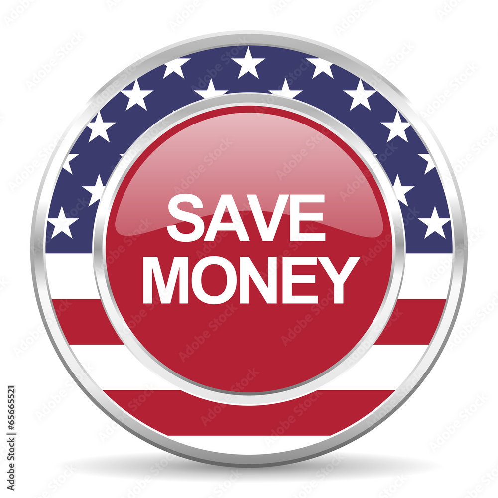 save money american icon, usa flag save money american icon, usa flag