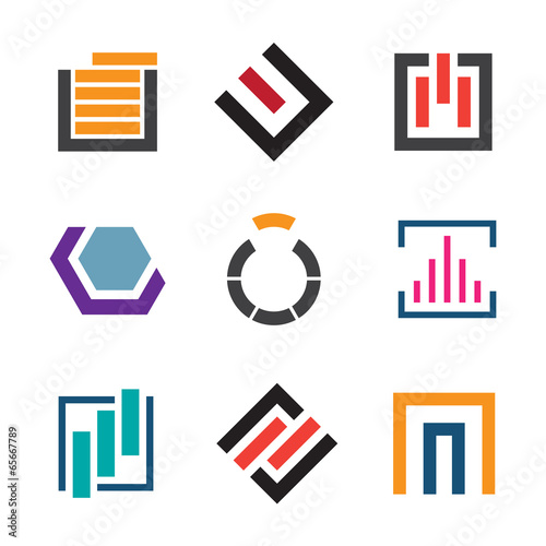 Abstract creativity for professional logo company icon set