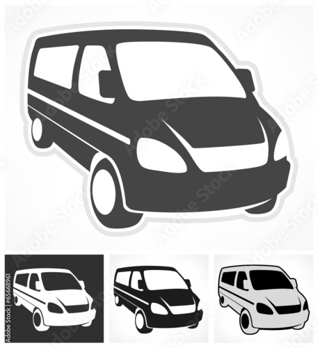 Obraz na plátně Set of vans on white, design element, vector illustration