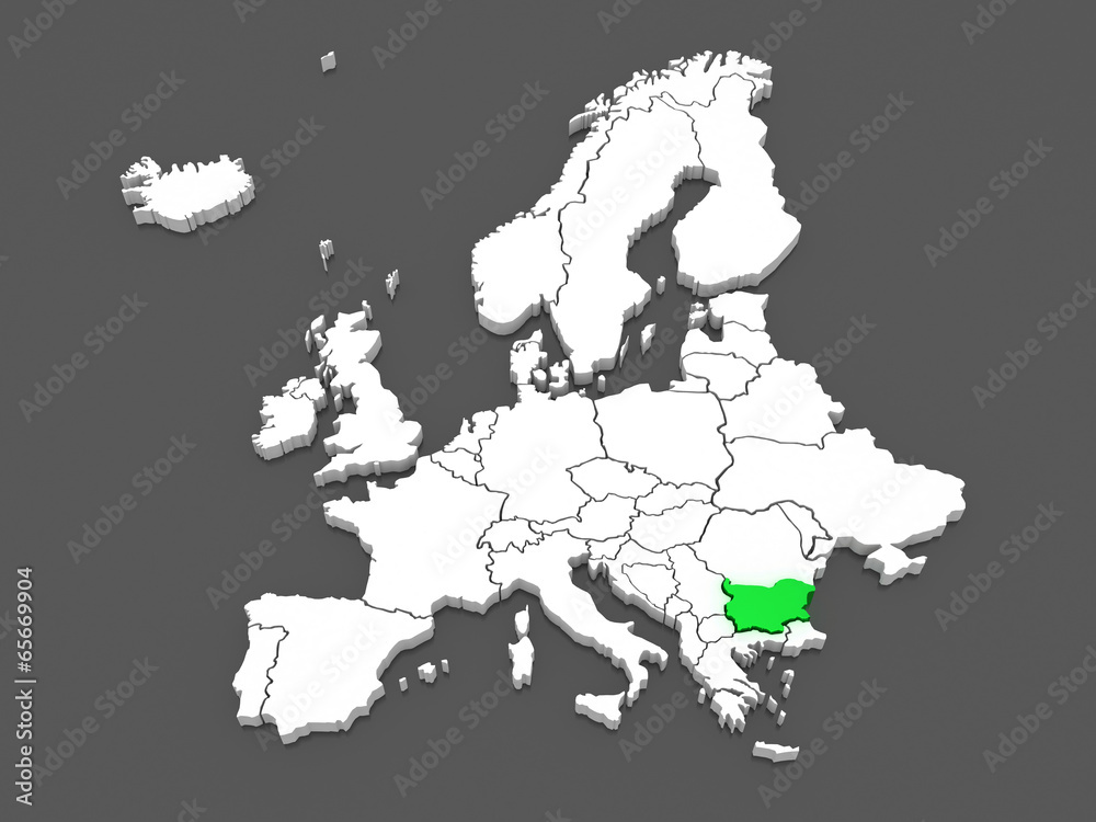 Map of Europe and Bulgaria.