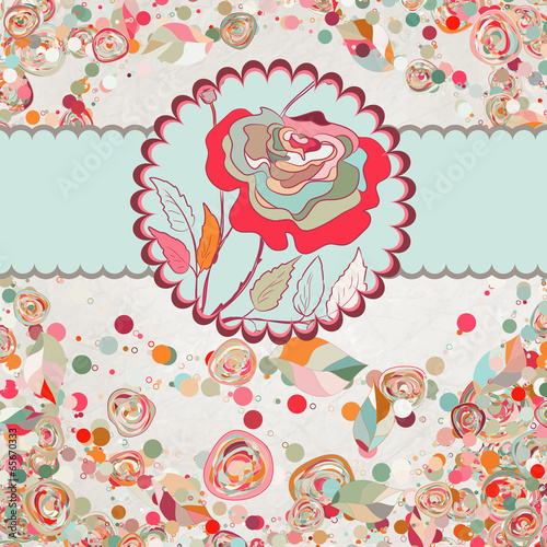 Vintage card with rose template. EPS 8