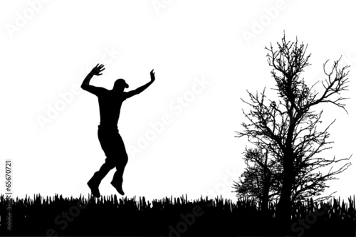 Vector silhouette of a man.