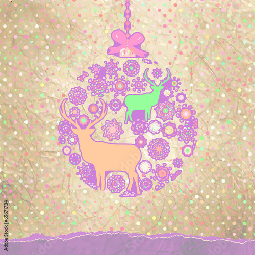 Christmas deer card. EPS 8