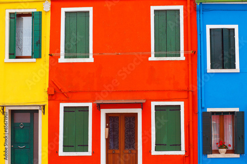 Painted houses in Burano, Italy