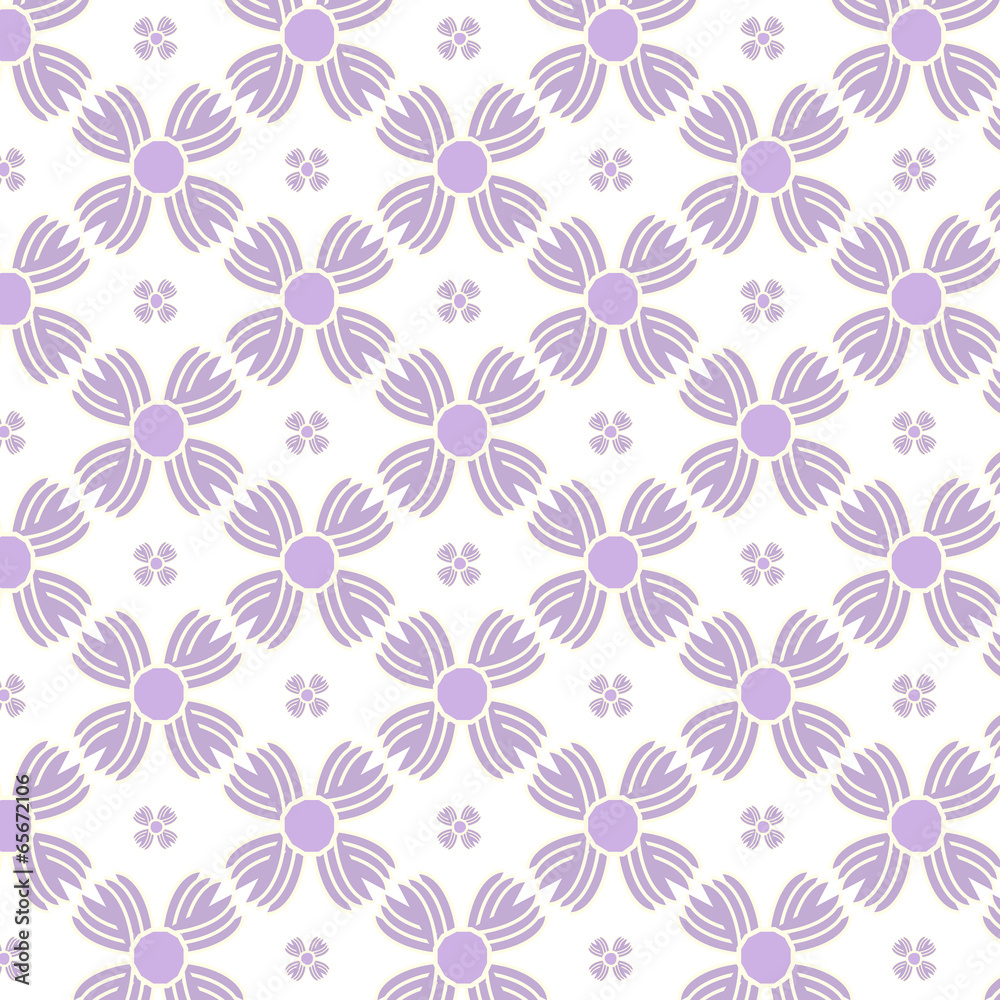 Seamless purple flowers pattern background