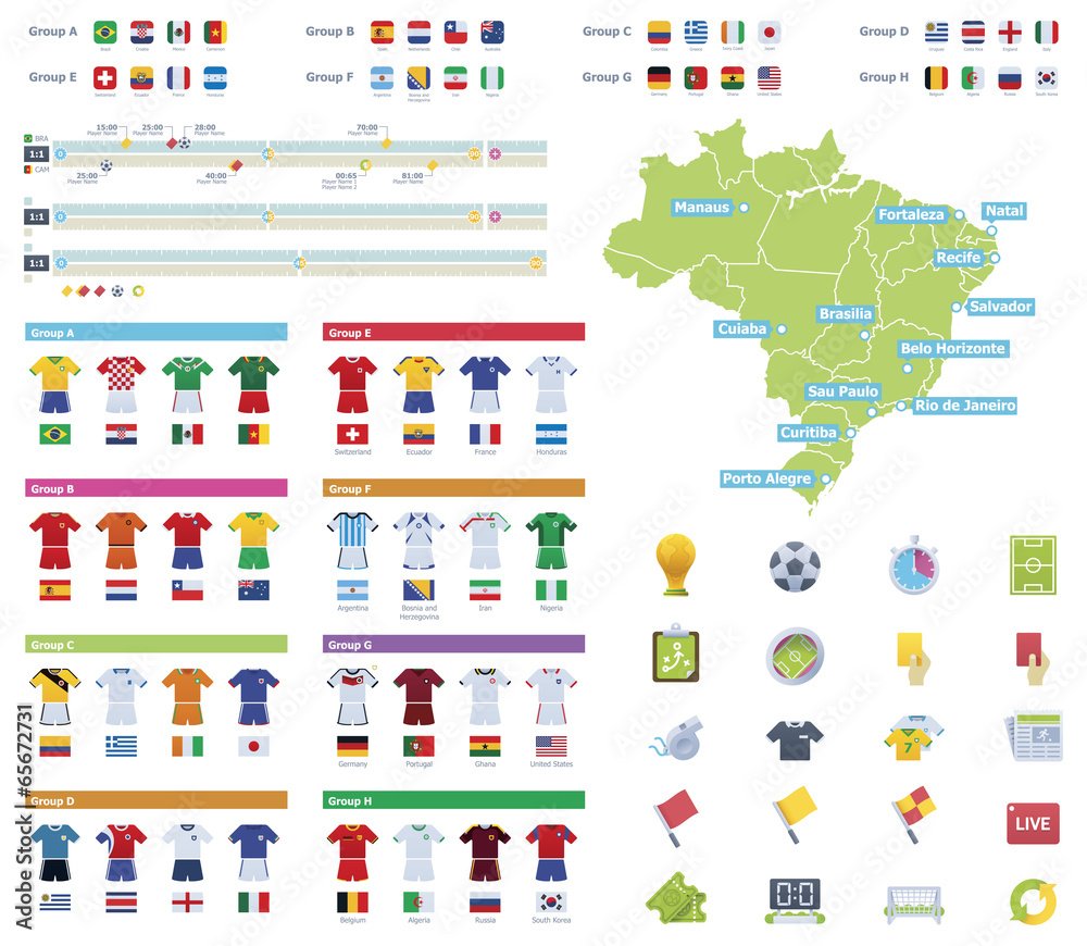 Soccer championship infographic elements