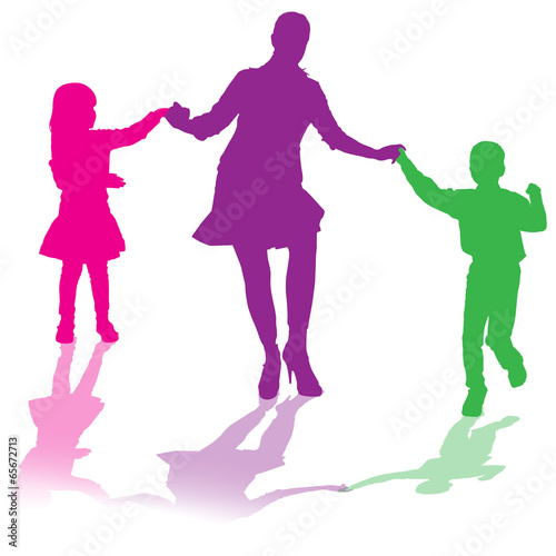 Vector silhouette of family.