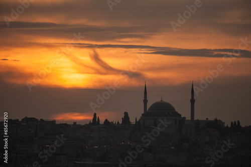 Sulemaniye mosque at sunset, Istanbul