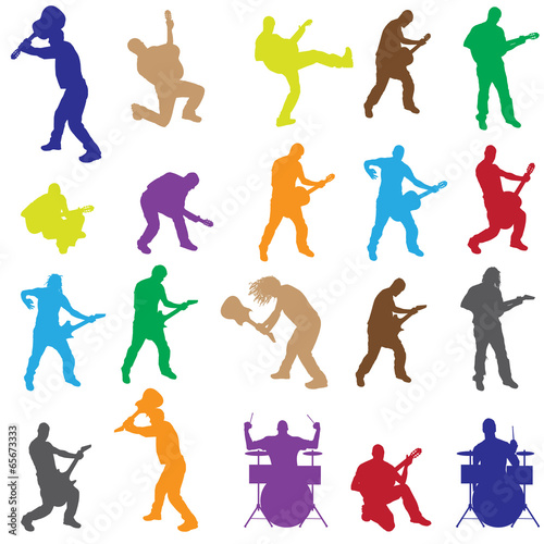 Vector silhouettes of musicians.