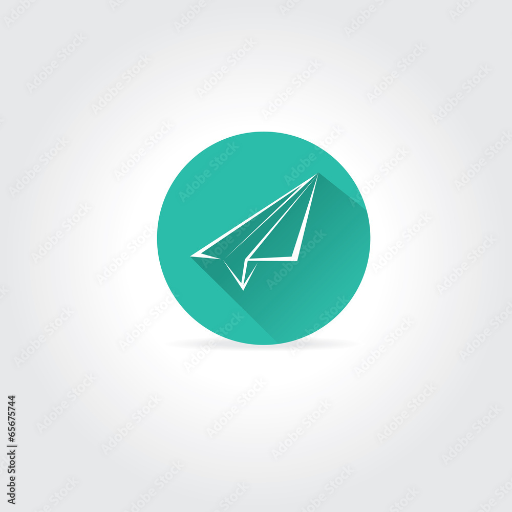 vector paper plane icon with long shadow vector paper plane icon with long shadow
