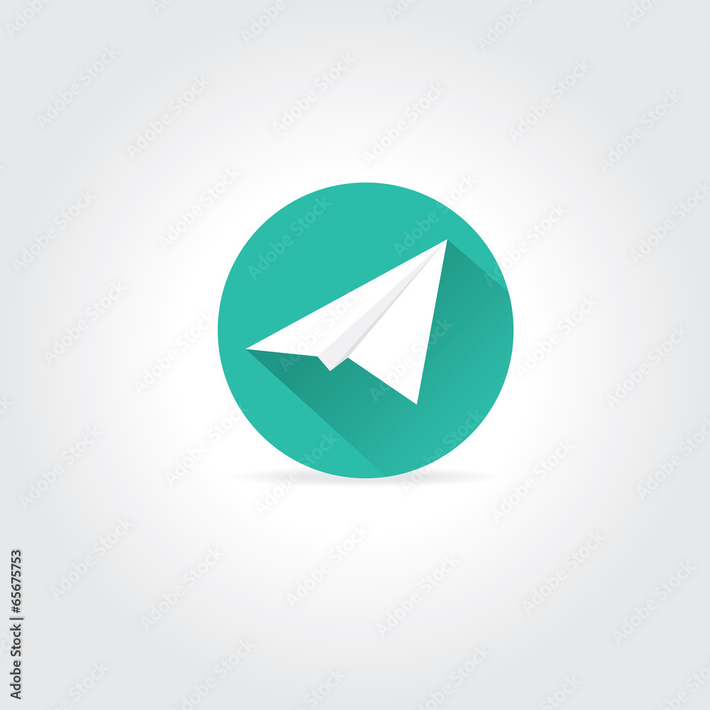 vector paper plane icon with long shadow vector paper plane icon with long shadow
