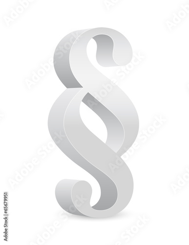 Paragraph – Weißes 3D Paragraphenzeichen