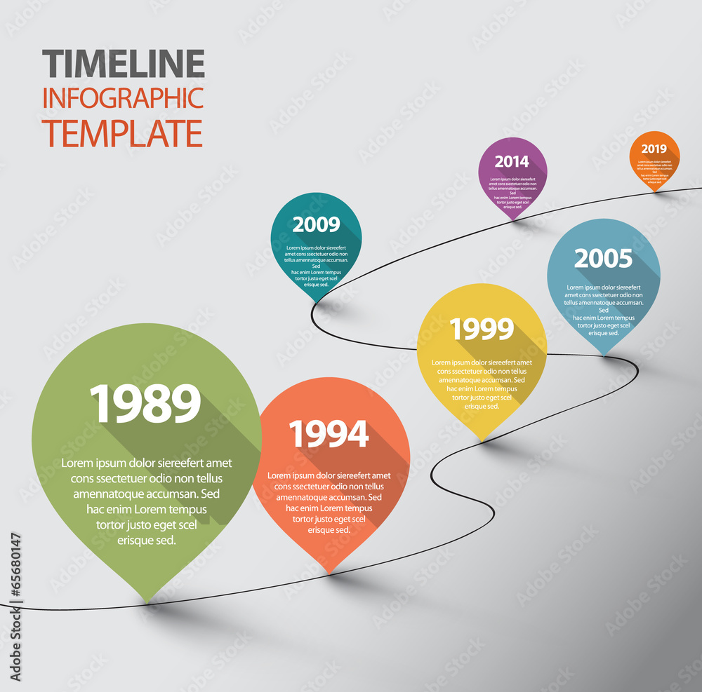 Fototapeta premium Infographic Timeline Template with pointers