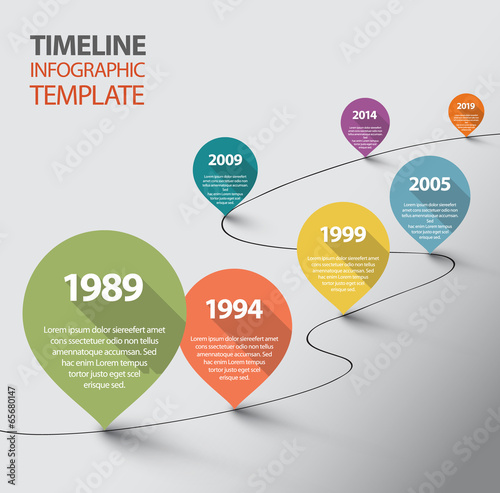 Infographic Timeline Template with pointers
