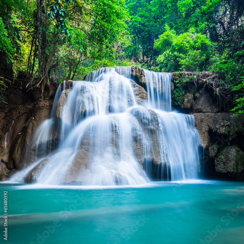 Deep forest waterfall at National Park Kanchanaburi Thailand © calcassa