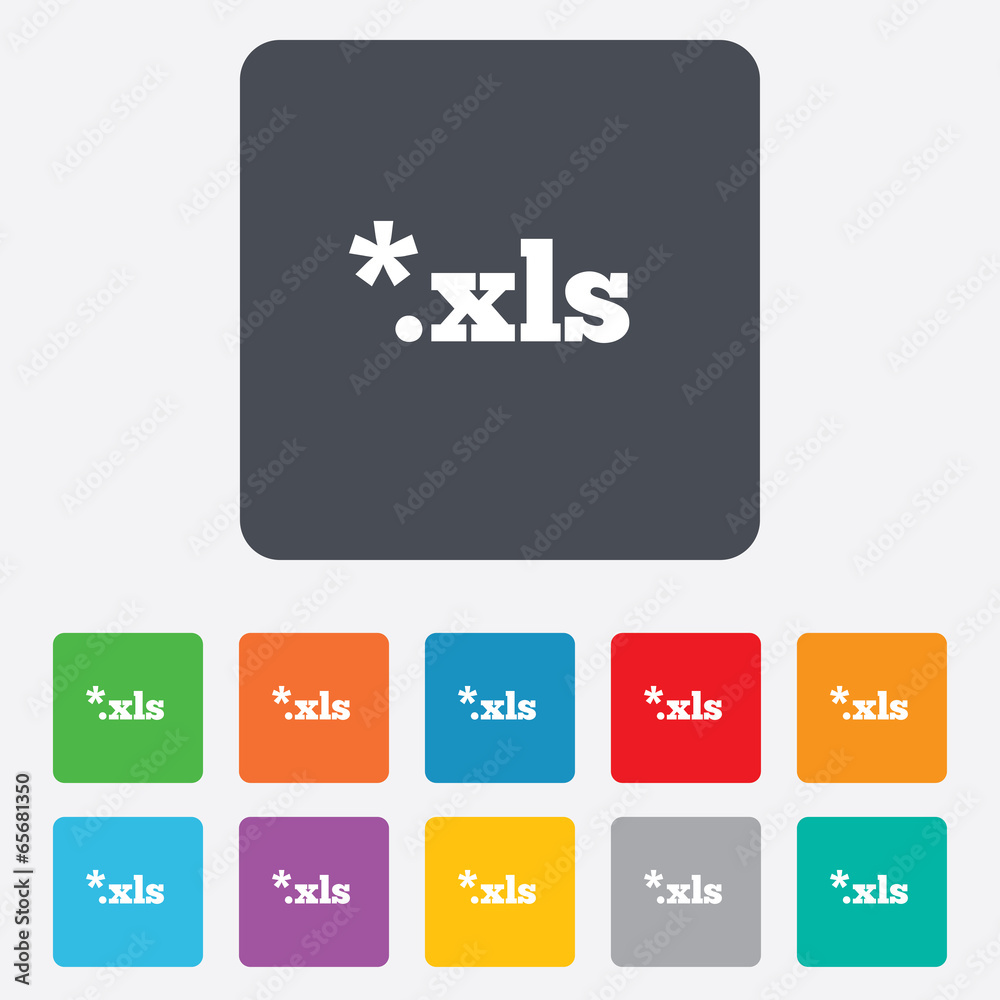 Excel file document icon. Download xls button. Excel file document icon. Download xls button.